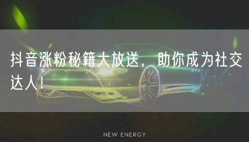 抖音涨粉秘籍大放送,助你成为社交达人!